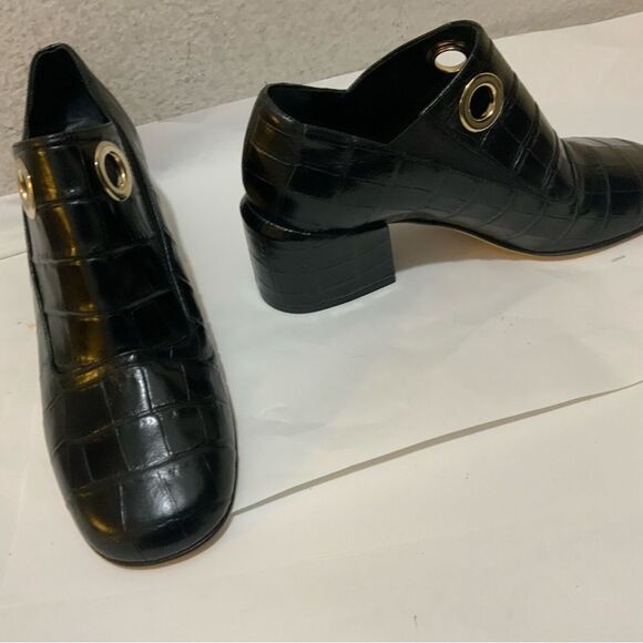 New Tibi Marlow  Women's 7 EU 37 Black Croc Embossed Leather Italy - Picture 9 of 9